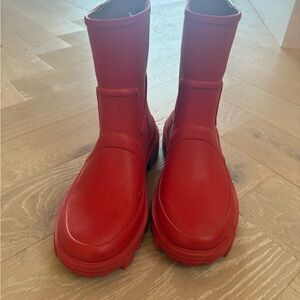 Rag & Bone Red Ankle Rubber Rain Boots